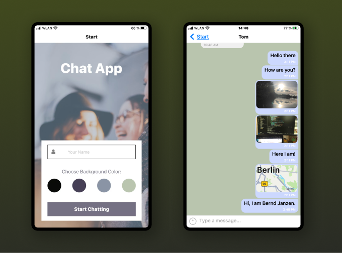 screenshot of Chat APP